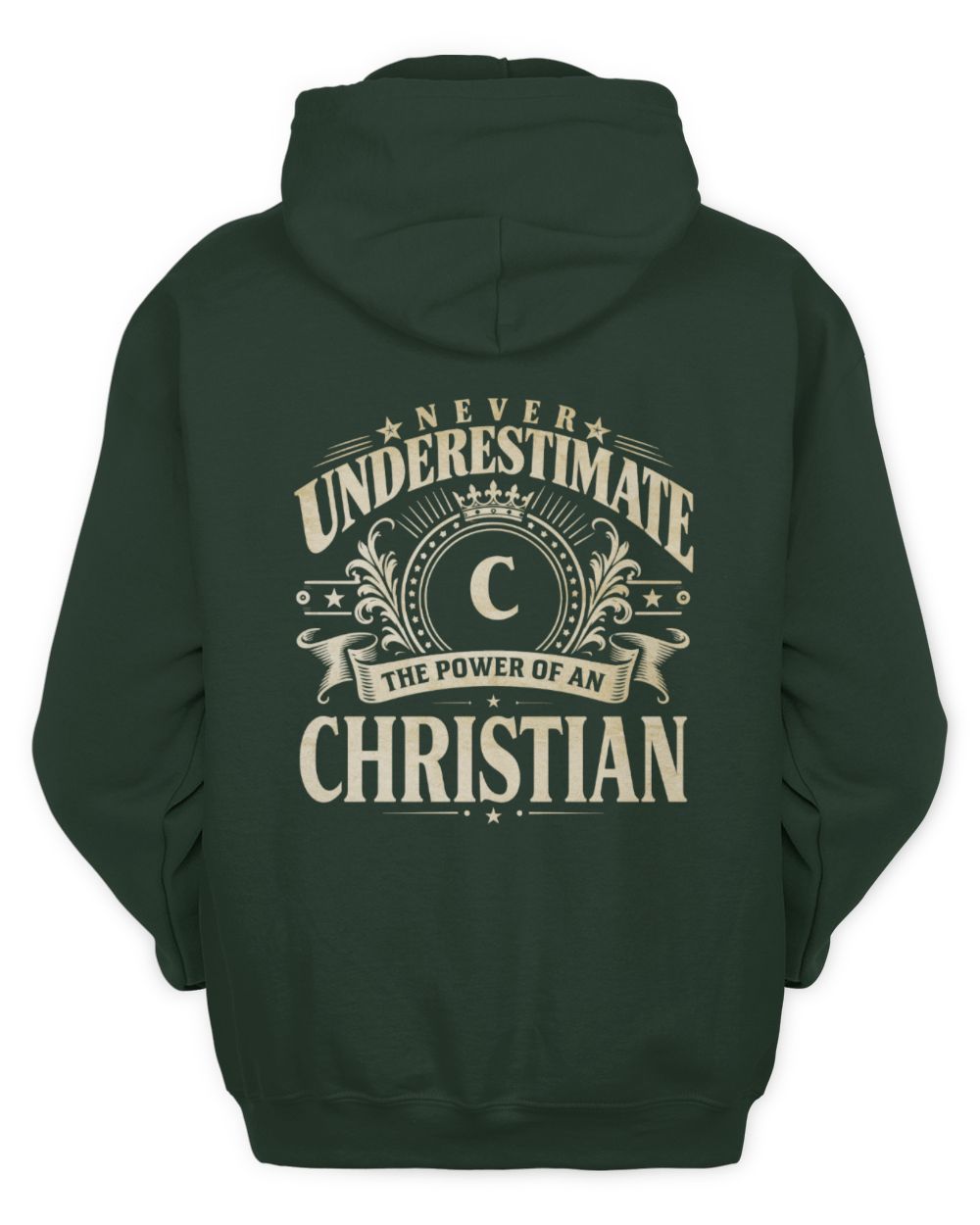 Never Underestimate Your Name Luxury Logo Shirt CHRISTIAN M1-63 / Unisex Hoodie / forest green