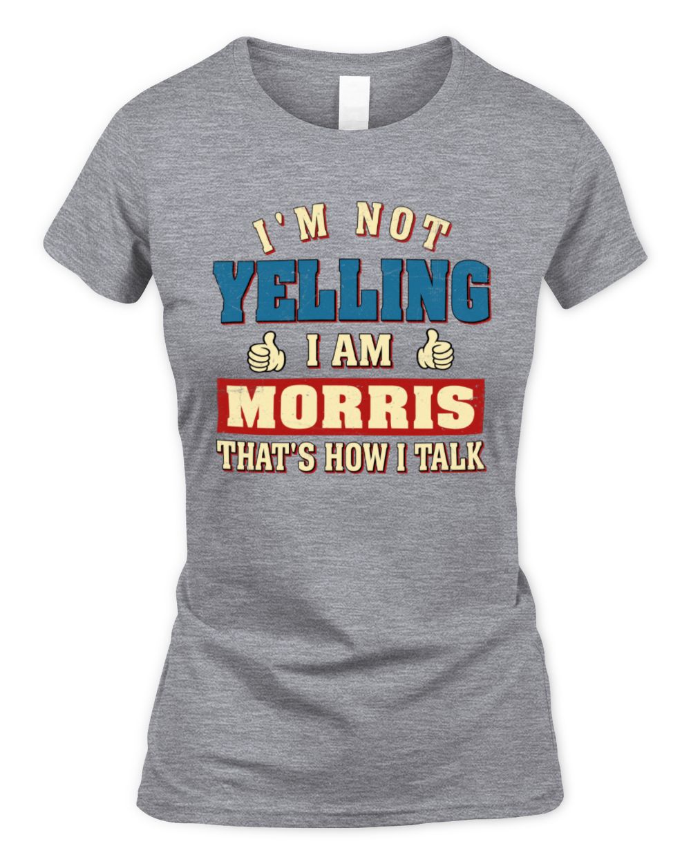 I'm Not Yelling I'm Name That's How I Talk Shirt MORRIS M1-67 / Women's Standard T-Shirt / sport grey