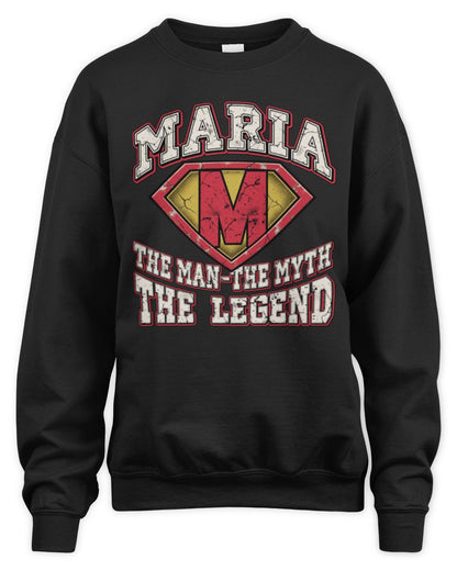 The Man The Myth The Legend Superman Graphic T-Shirt MARIA M1-74 / Unisex Sweatshirt / black