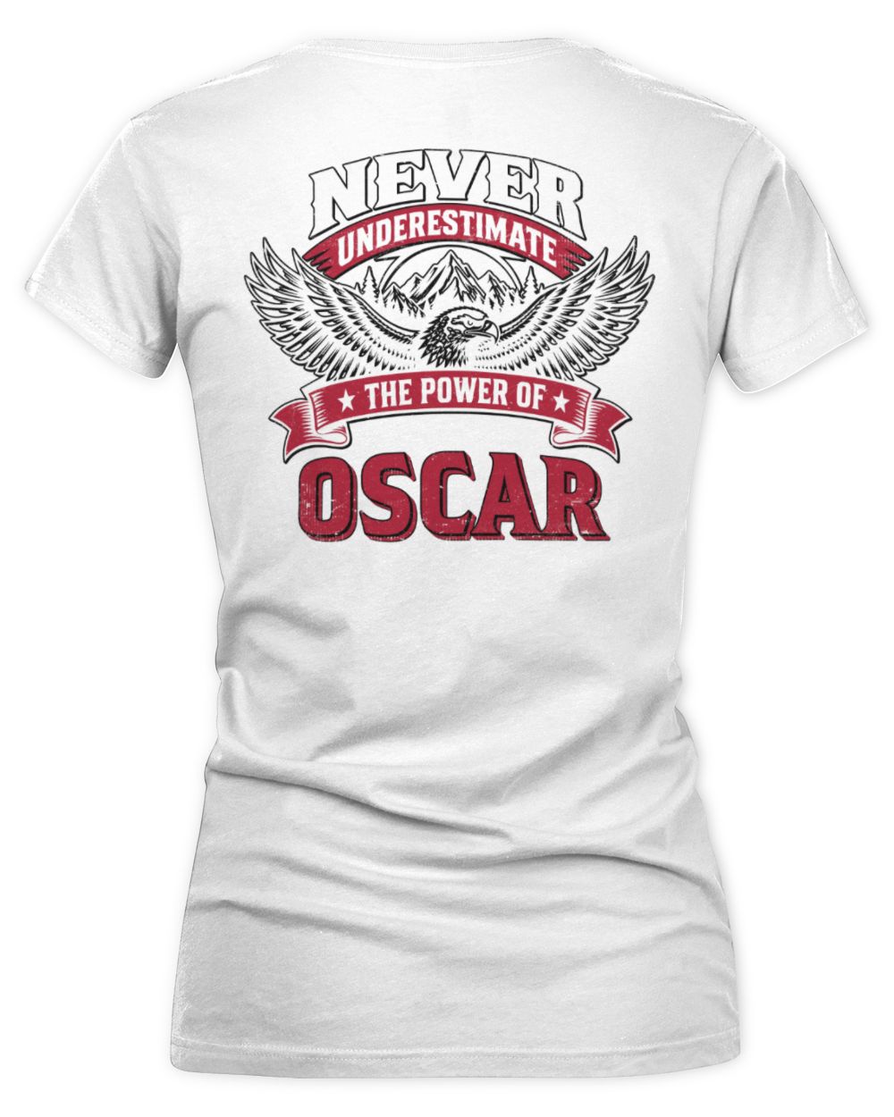 Never Underestimate Your Name Eagle Mountain Shirt OSCAR M1-61 / Women's V-Neck T-Shirt / white