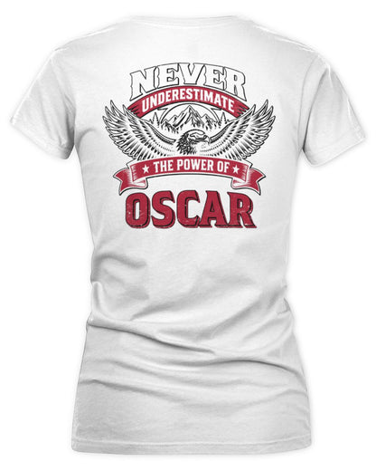 Never Underestimate Your Name Eagle Mountain Shirt OSCAR M1-61 / Women's V-Neck T-Shirt / white
