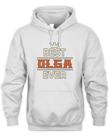 Best Your Name With Crown Shirt OLGA M1-59 / Unisex Hoodie / white