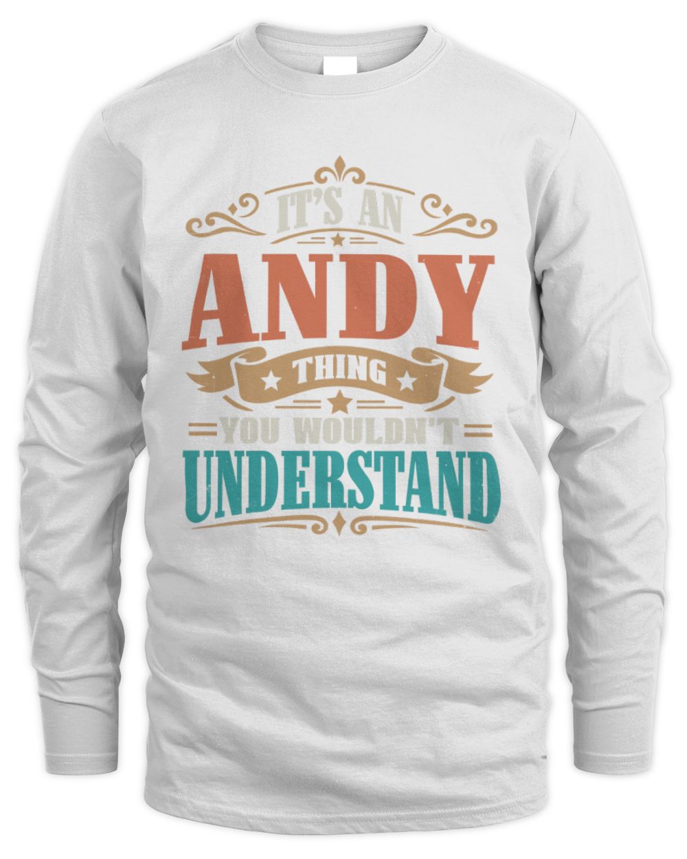 It’s a Name Thing Personalized Retro T-Shirt ANDY M1-47 / Men's Long Sleeved T-Shirt / white