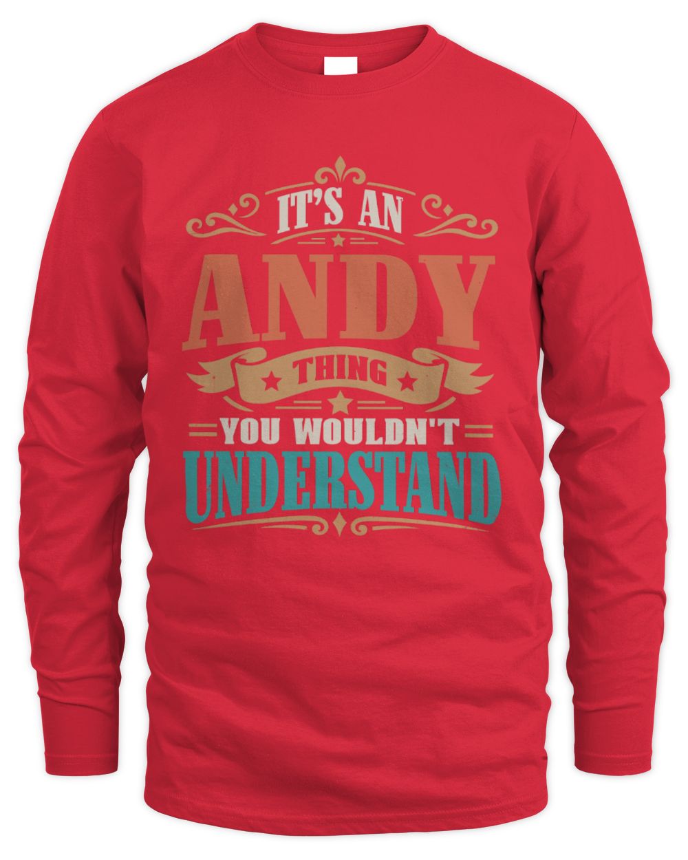 It’s a Name Thing Personalized Retro T-Shirt ANDY M1-47 / Men's Long Sleeved T-Shirt / red