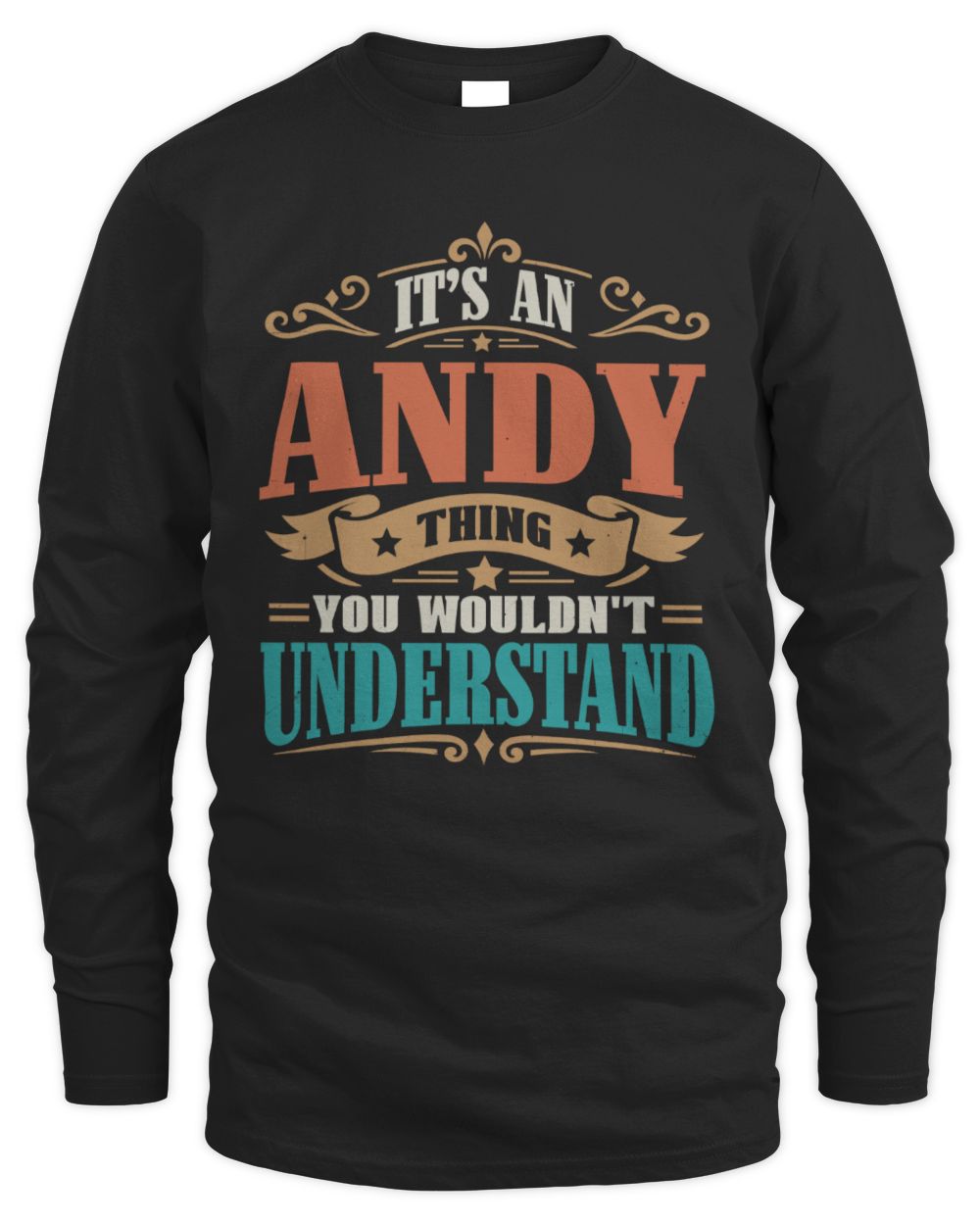 It’s a Name Thing Personalized Retro T-Shirt ANDY M1-47 / Men's Long Sleeved T-Shirt / black