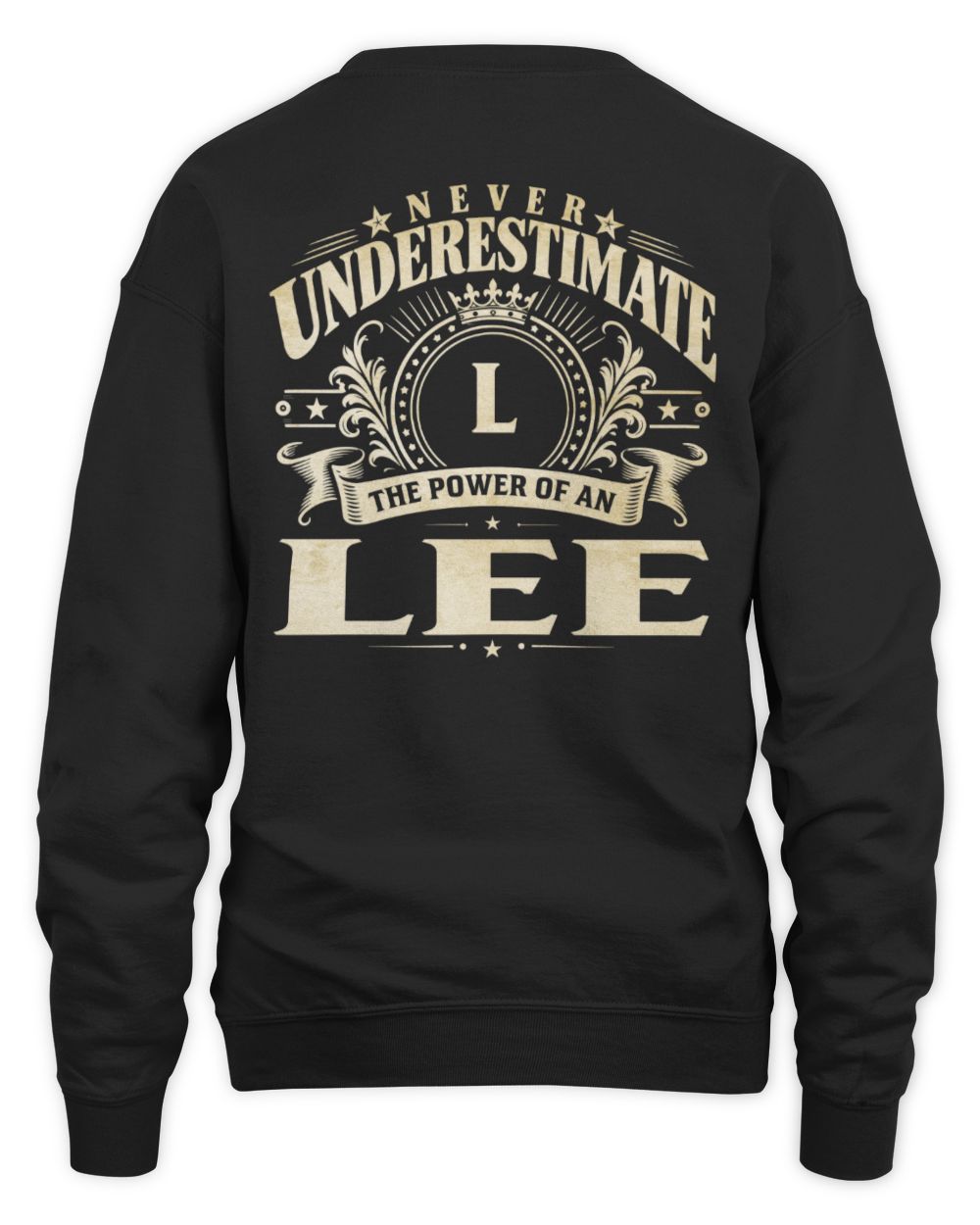 Never Underestimate Your Name Luxury Logo Shirt LEE M1-63 / Unisex Sweatshirt / black