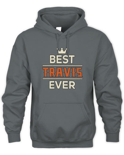Best Your Name With Crown Shirt TRAVIS M1-59 / Unisex Hoodie / charcoal
