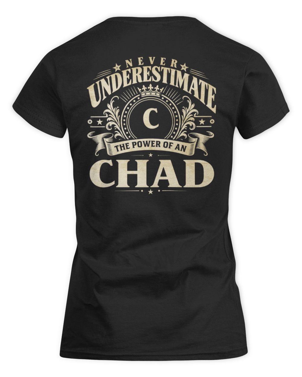Never Underestimate Your Name Luxury Logo Shirt CHAD M1-63 / Women's Standard T-Shirt / black