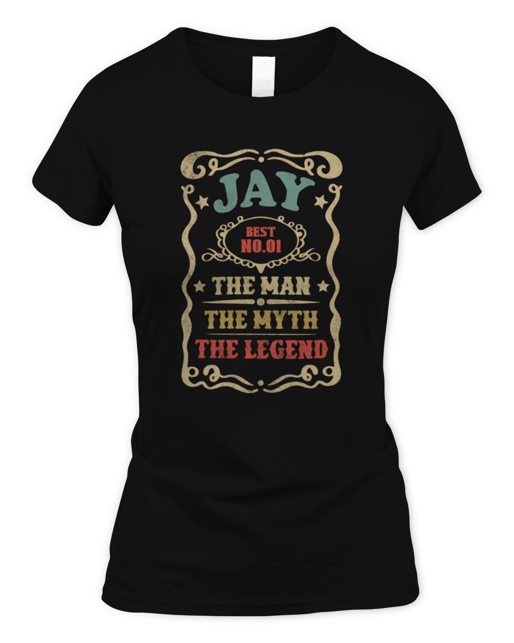 The Man The Myth The Legend Vintage Gold Wine Shirt JAY M1-52 / Women's Standard T-Shirt / black