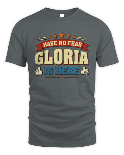 Have No Fear Your Name Is Here Cool Graphic T-Shirt GLORIA M1-71 / Unisex Standard T-Shirt / charcoal