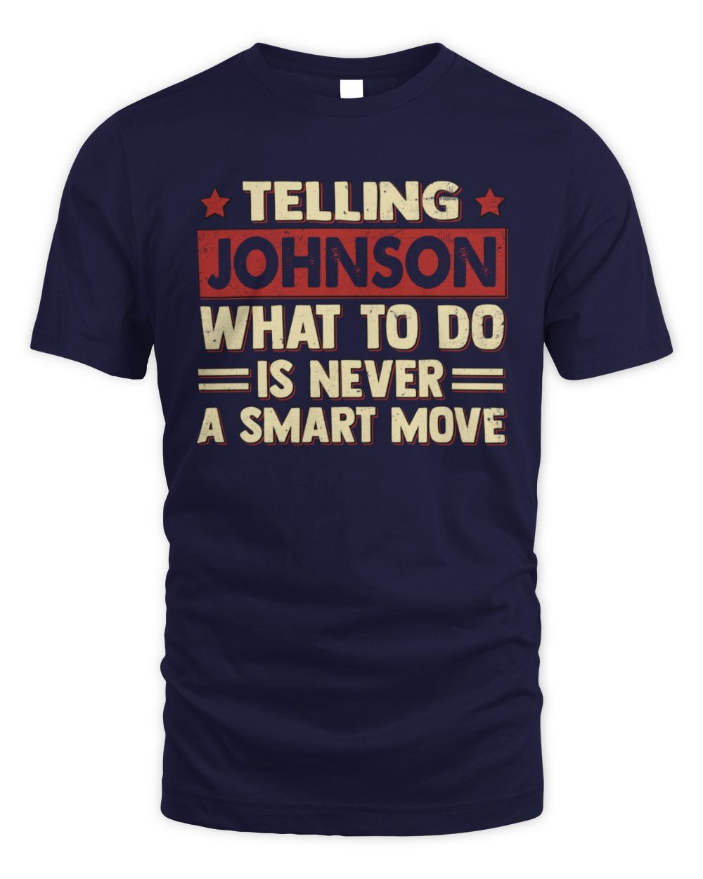 Telling Your Name What to Do Is Never a Smart Move Shirt JOHNSON M1-66 / Unisex Standard T-Shirt / navy