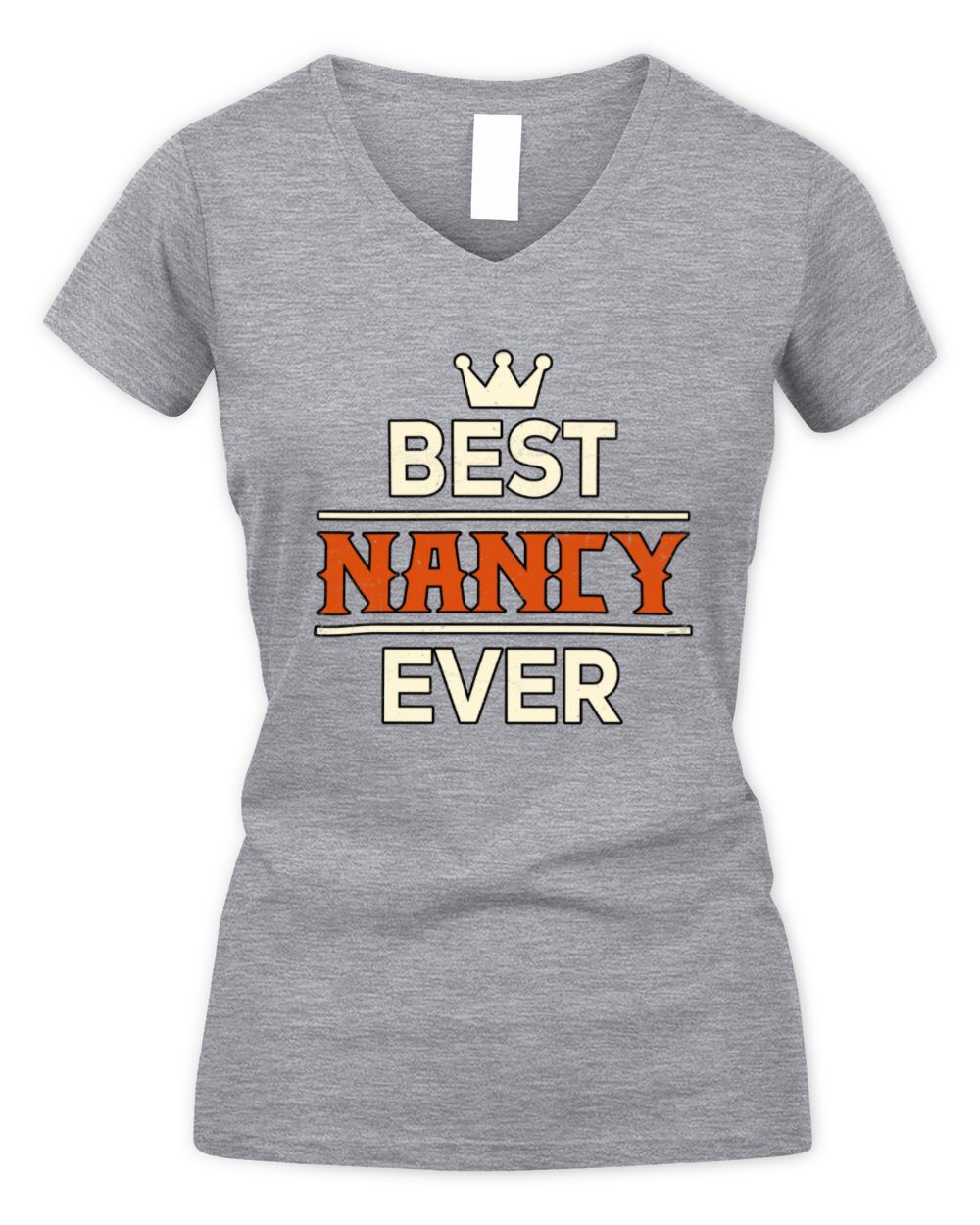 Best Your Name With Crown Shirt NANCY M1-59 / Women's V-Neck T-Shirt / sport grey