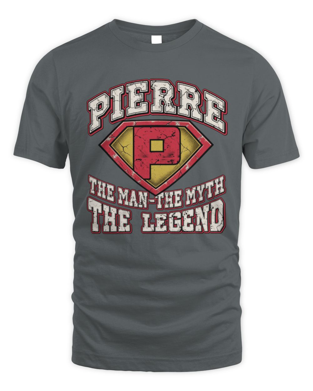 The Man The Myth The Legend Superman Graphic T-Shirt PIERRE M1-74 / Unisex Standard T-Shirt / charcoal