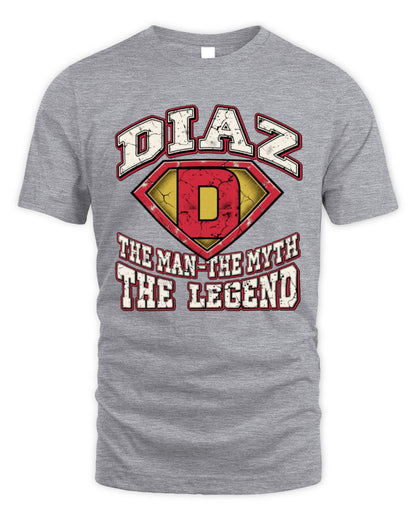 The Man The Myth The Legend Superman Graphic T-Shirt DIAZ M1-74 / Unisex Standard T-Shirt / sport grey