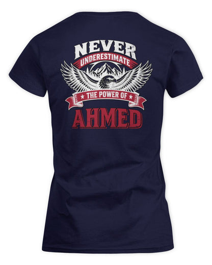 Never Underestimate Your Name Eagle Mountain Shirt AHMED M1-61 / Women's Standard T-Shirt / navy
