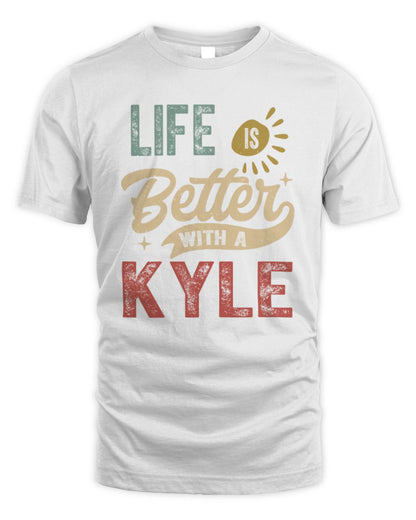 Life Is Better With a Name Personalized Retro T-Shirt KYLE-48 / Unisex Standard T-Shirt / white