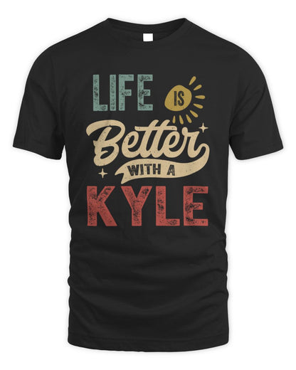 Life Is Better With a Name Personalized Retro T-Shirt KYLE-48 / Unisex Standard T-Shirt / black