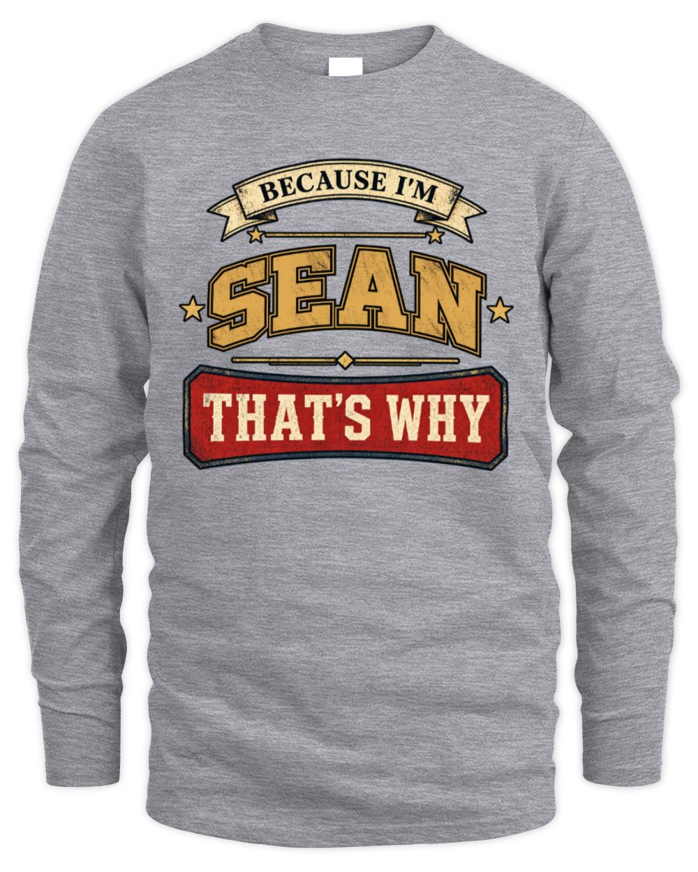 Because I'm Name That's Why Americana T-Shirt SEAN M1-S88 / Men's Long Sleeved T-Shirt / sport grey