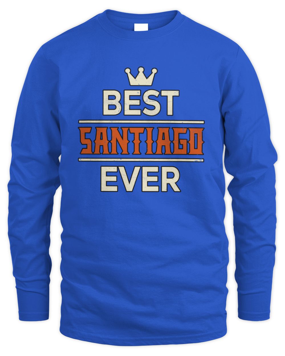 Best Your Name With Crown Shirt SANTIAGO M1-59 / Men's Long Sleeved T-Shirt / royal