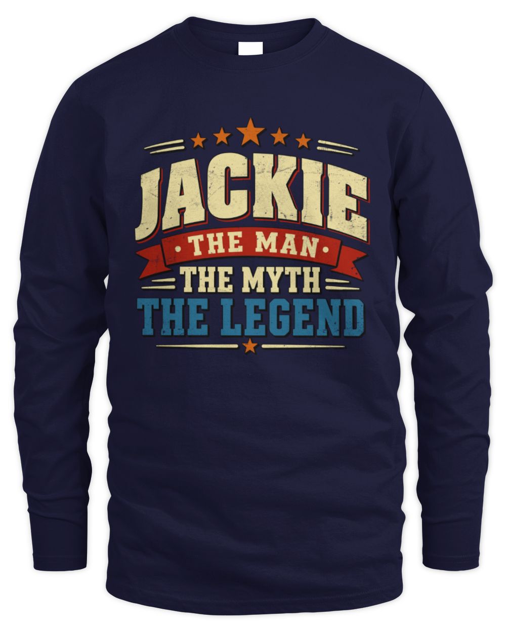 The Man The Myth The Legend Ribbon Vintage T-Shirt JACKIE M1-56 / Men's Long Sleeved T-Shirt / navy