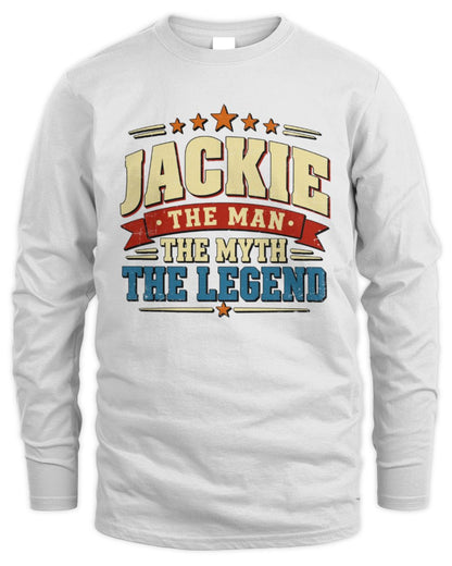 The Man The Myth The Legend Ribbon Vintage T-Shirt JACKIE M1-56 / Men's Long Sleeved T-Shirt / white