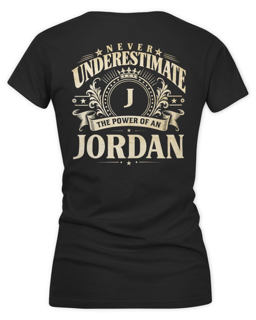 Never Underestimate Your Name Luxury Logo Shirt JORDAN M1-63 / Women's V-Neck T-Shirt / black