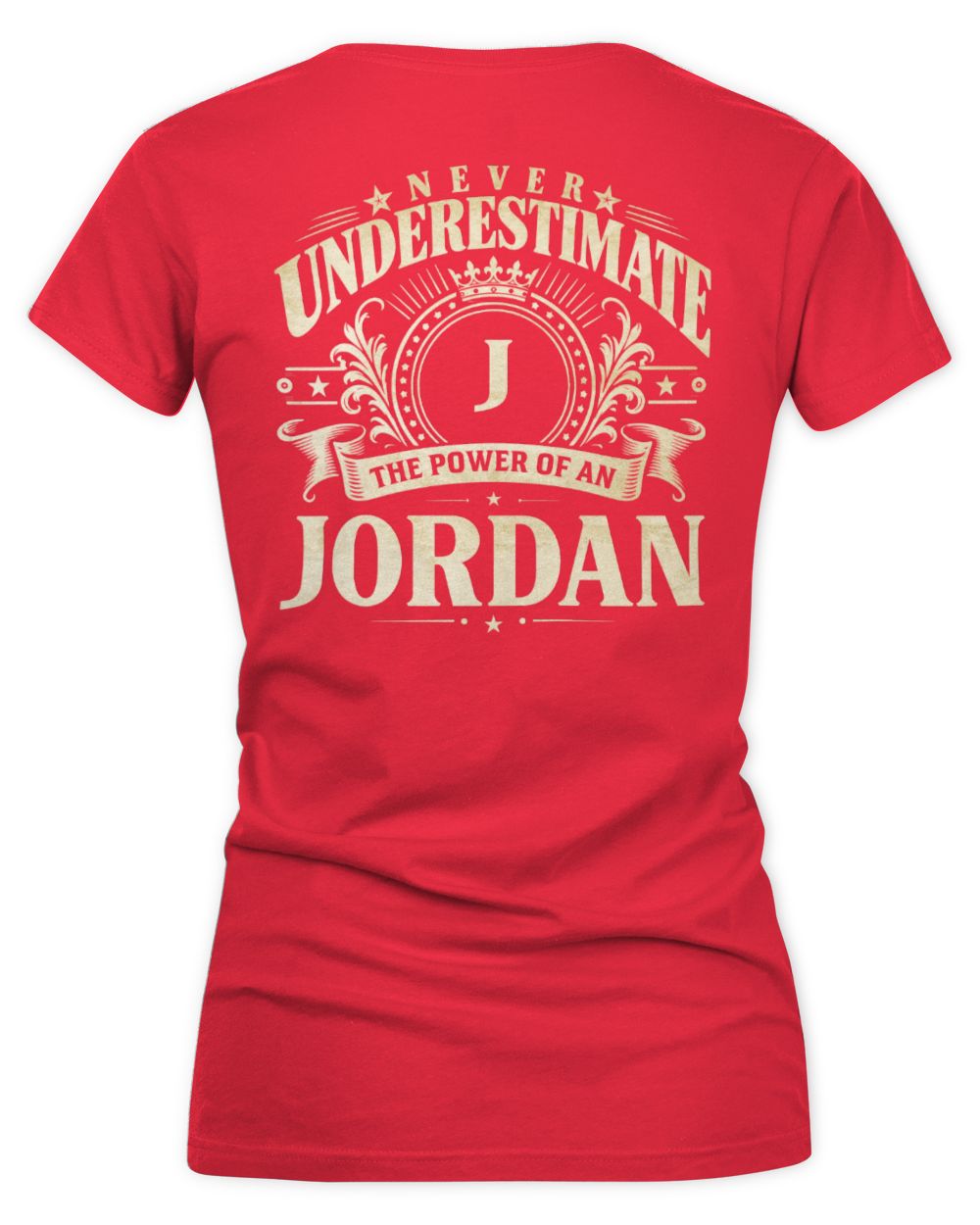 Never Underestimate Your Name Luxury Logo Shirt JORDAN M1-63 / Women's V-Neck T-Shirt / red