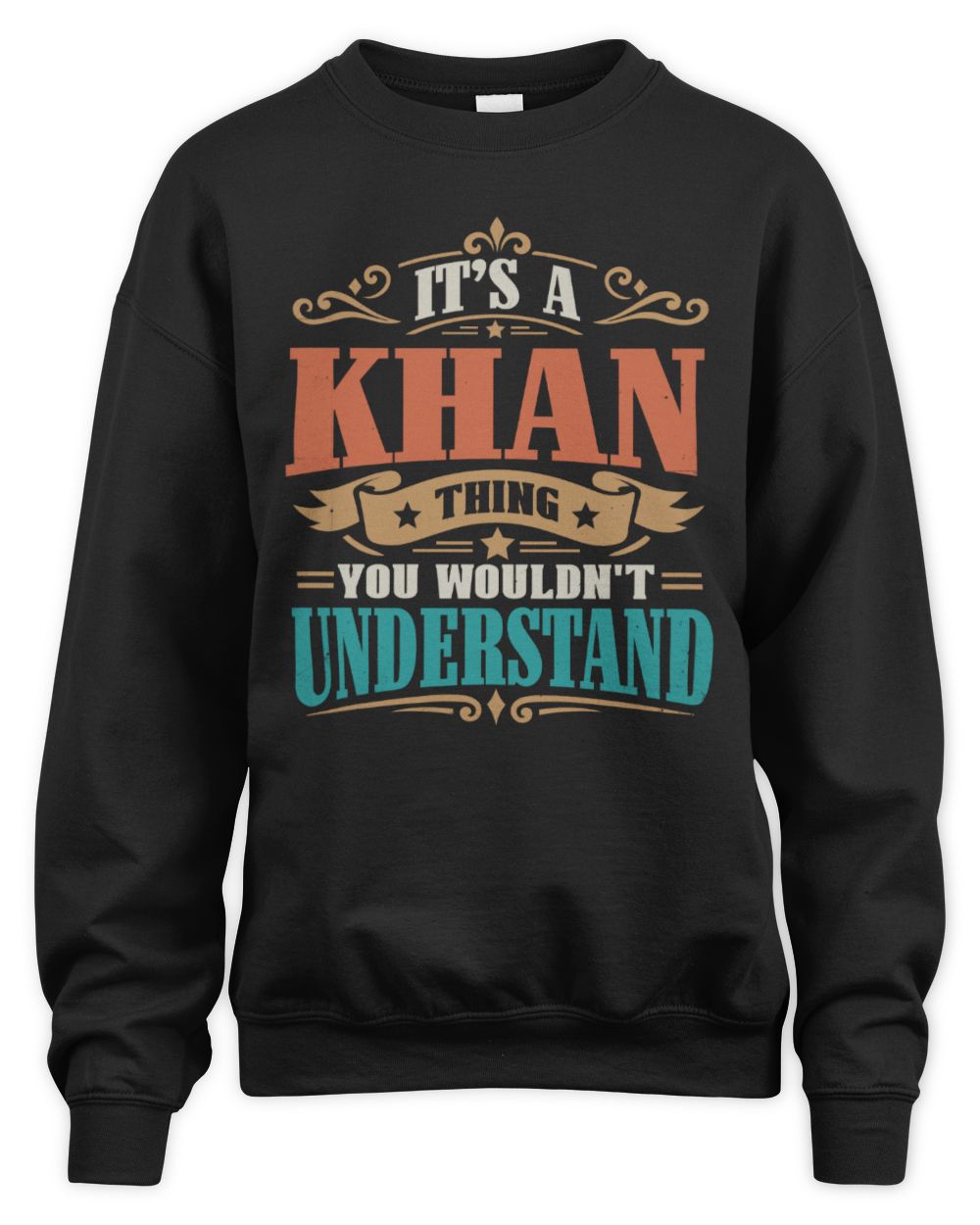 It’s a Name Thing Personalized Retro T-Shirt KHAN M1-47 / Unisex Sweatshirt / black