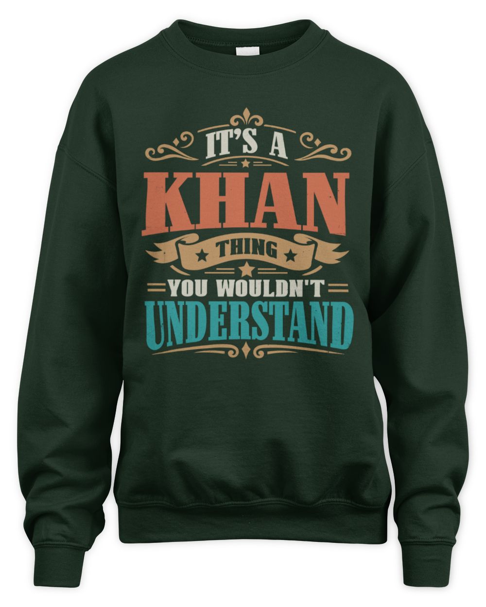 It’s a Name Thing Personalized Retro T-Shirt KHAN M1-47 / Unisex Sweatshirt / forest green