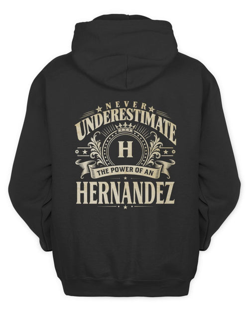 Never Underestimate Your Name Luxury Logo Shirt HERNANDEZ M1-63 / Unisex Hoodie / black