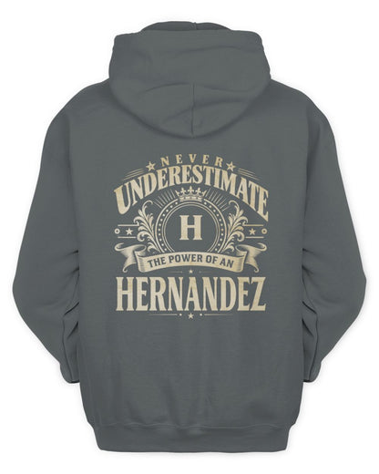 Never Underestimate Your Name Luxury Logo Shirt HERNANDEZ M1-63 / Unisex Hoodie / charcoal