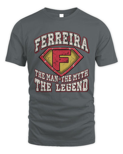 The Man The Myth The Legend Superman Graphic T-Shirt FERREIRA M1-74 / Unisex Standard T-Shirt / charcoal