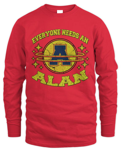 Everyone Needs a Your Name Shirt ALAN M1-76 / Men's Long Sleeved T-Shirt / red