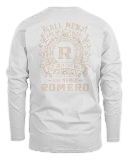 All Men Are Created Equal Cool Logo Shirt ROMERO M1-60 / Men's Long Sleeved T-Shirt / white