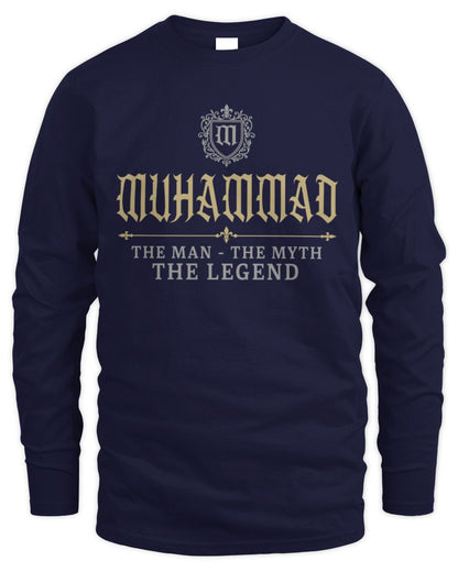 The Man The Myth The Legend Western Shirt MUHAMMAD M1-78 / Men's Long Sleeved T-Shirt / navy