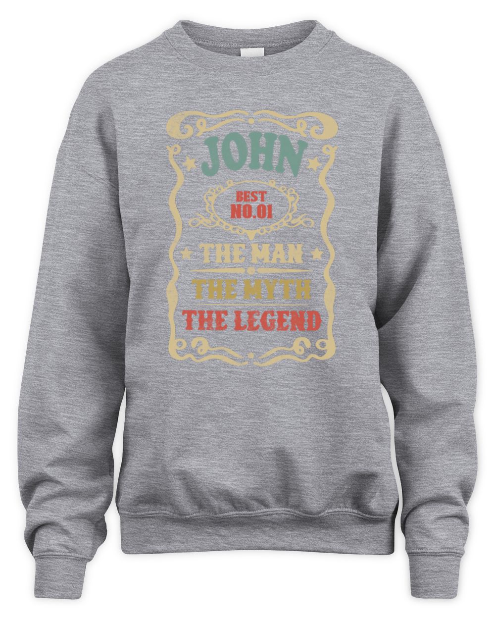 The Man The Myth The Legend Vintage Gold Wine Shirt JOHN M1-52 / Unisex Sweatshirt / sport grey