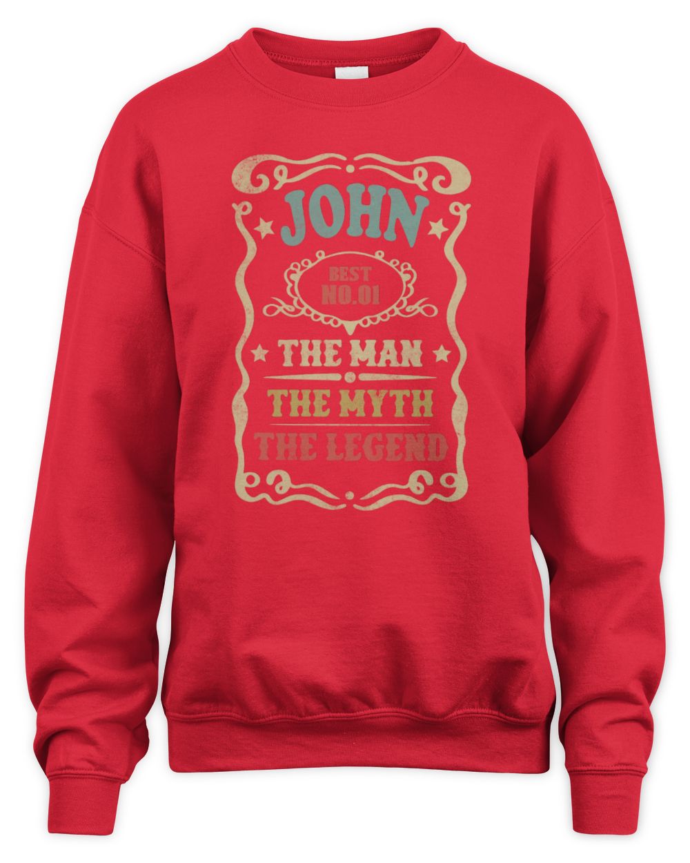 The Man The Myth The Legend Vintage Gold Wine Shirt JOHN M1-52 / Unisex Sweatshirt / red