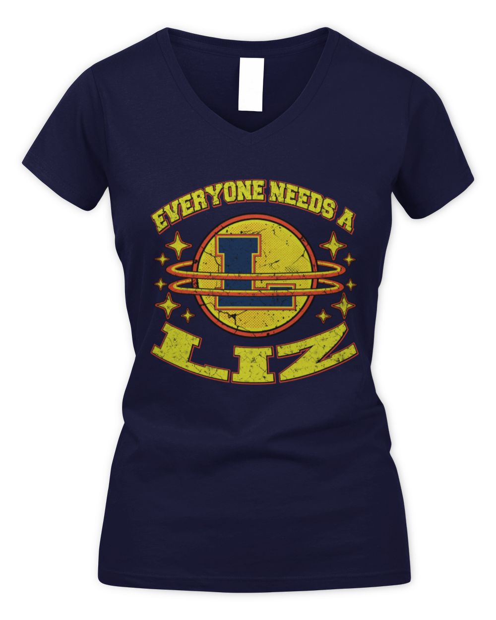 Everyone Needs a Your Name Shirt LIZ M1-76 / Women's V-Neck T-Shirt / navy