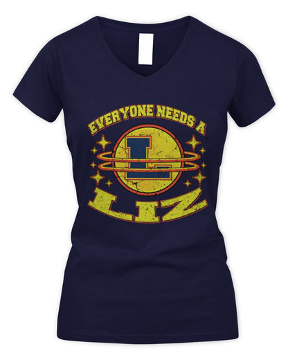 Everyone Needs a Your Name Shirt LIZ M1-76 / Women's V-Neck T-Shirt / navy