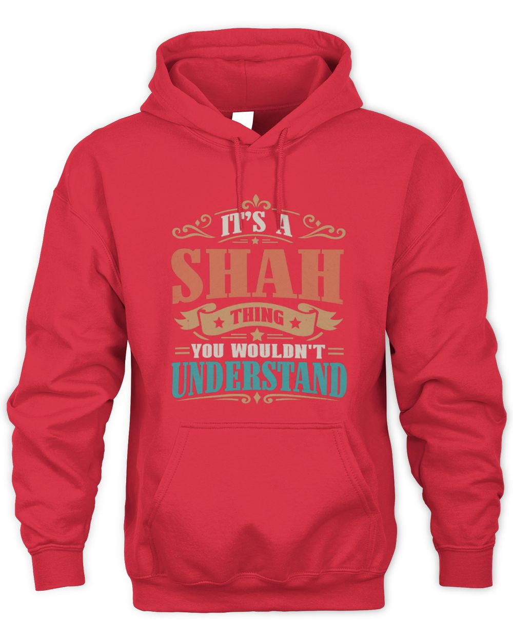 It’s a Name Thing Personalized Retro T-Shirt SHAH M1-47 / Unisex Hoodie / red