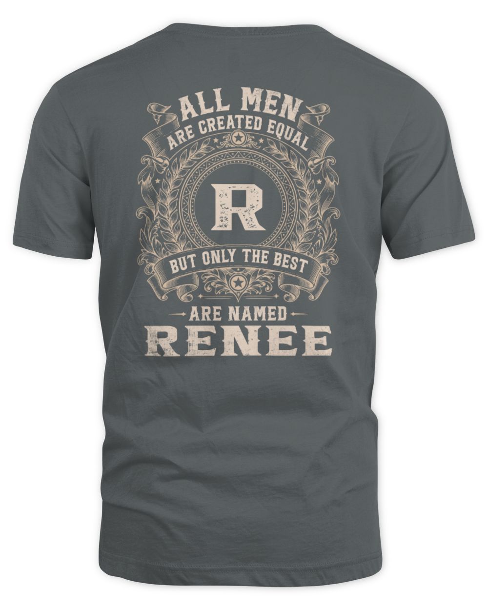 All Men Are Created Equal Cool Logo Shirt RENEE M1-60 / Unisex Standard T-Shirt / charcoal