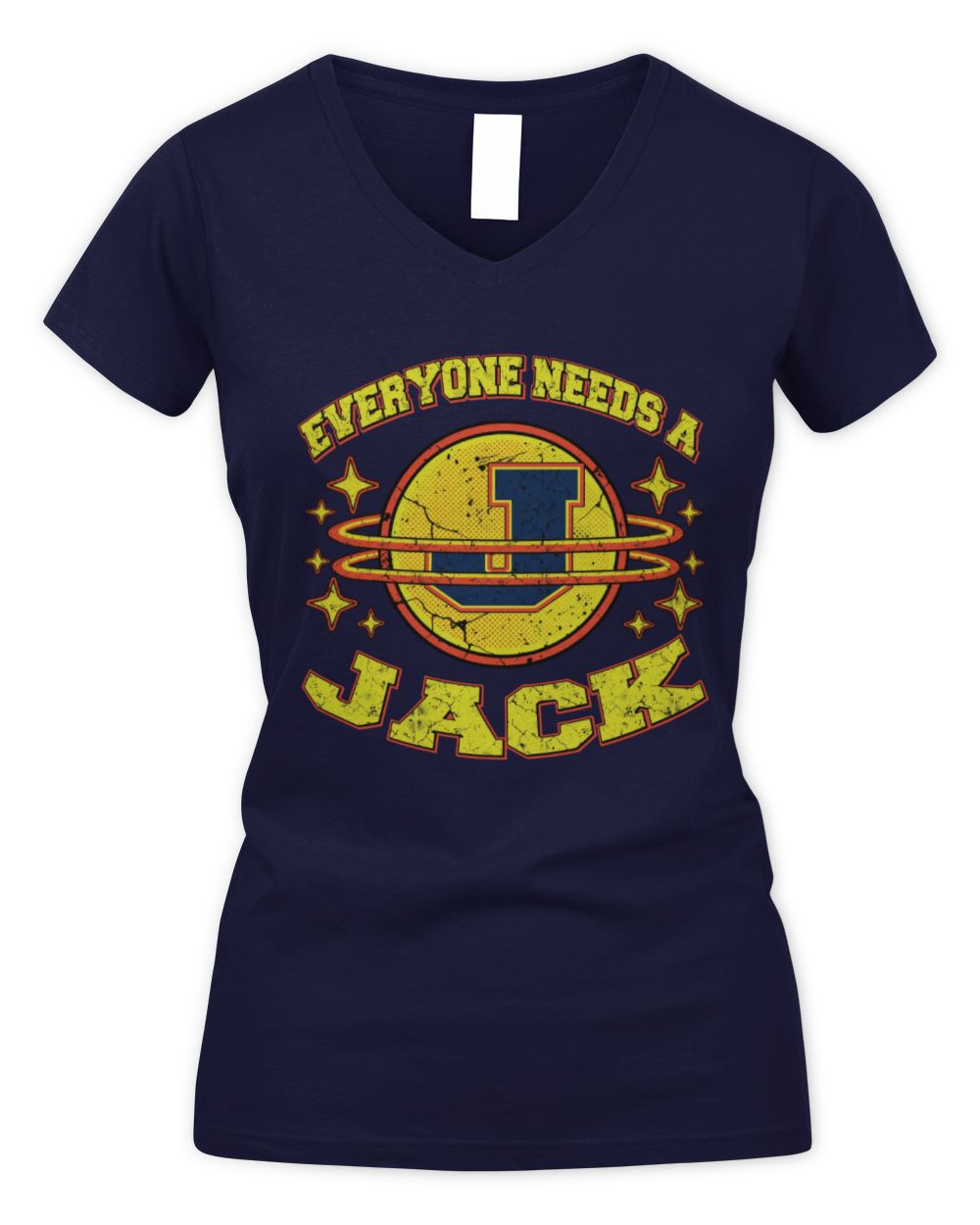 Everyone Needs a Your Name Shirt JACK M1-76 / Women's V-Neck T-Shirt / navy