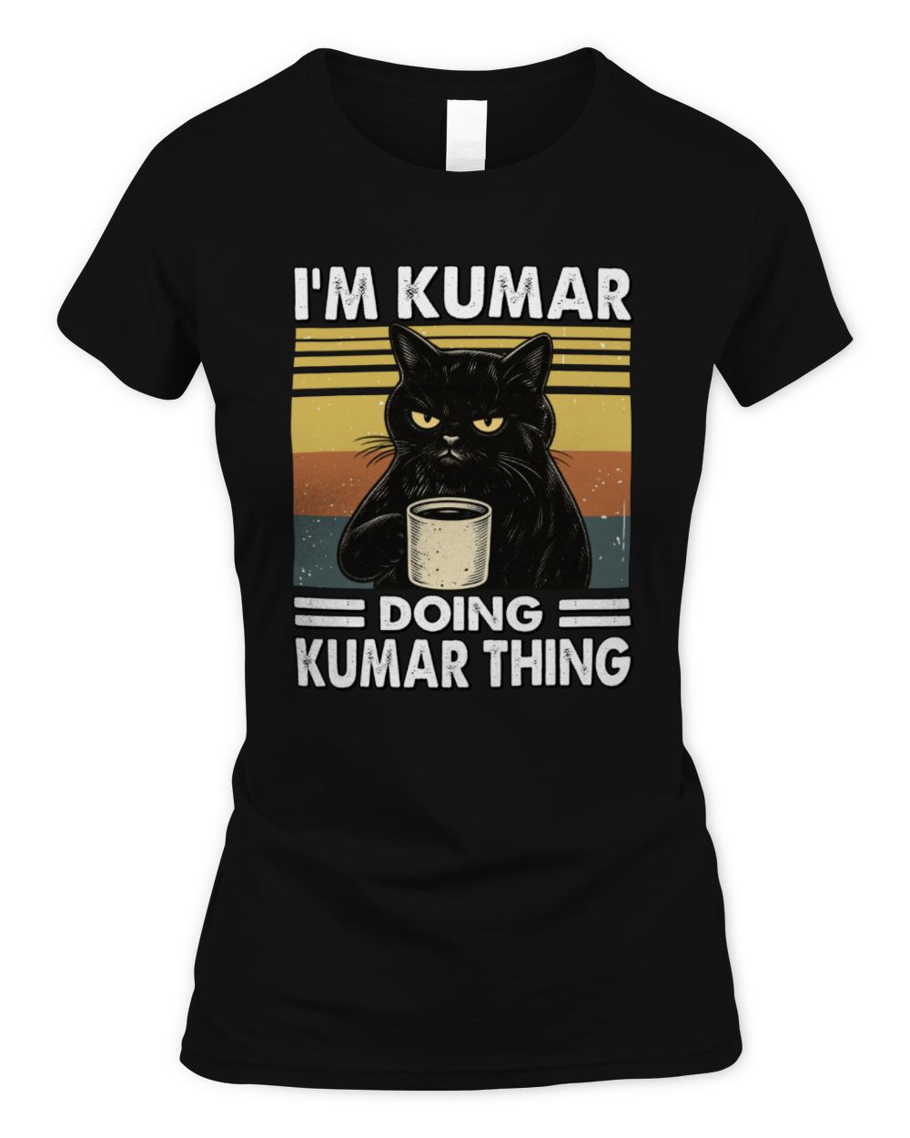 I'm Name Doing Name Thing Grumpy Black Cat Shirt KUMAR M1-79 / Women's Standard T-Shirt / black