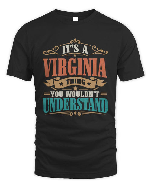 It’s a Name Thing Personalized Retro T-Shirt VIRGINIA M1-47 / Unisex Standard T-Shirt / black