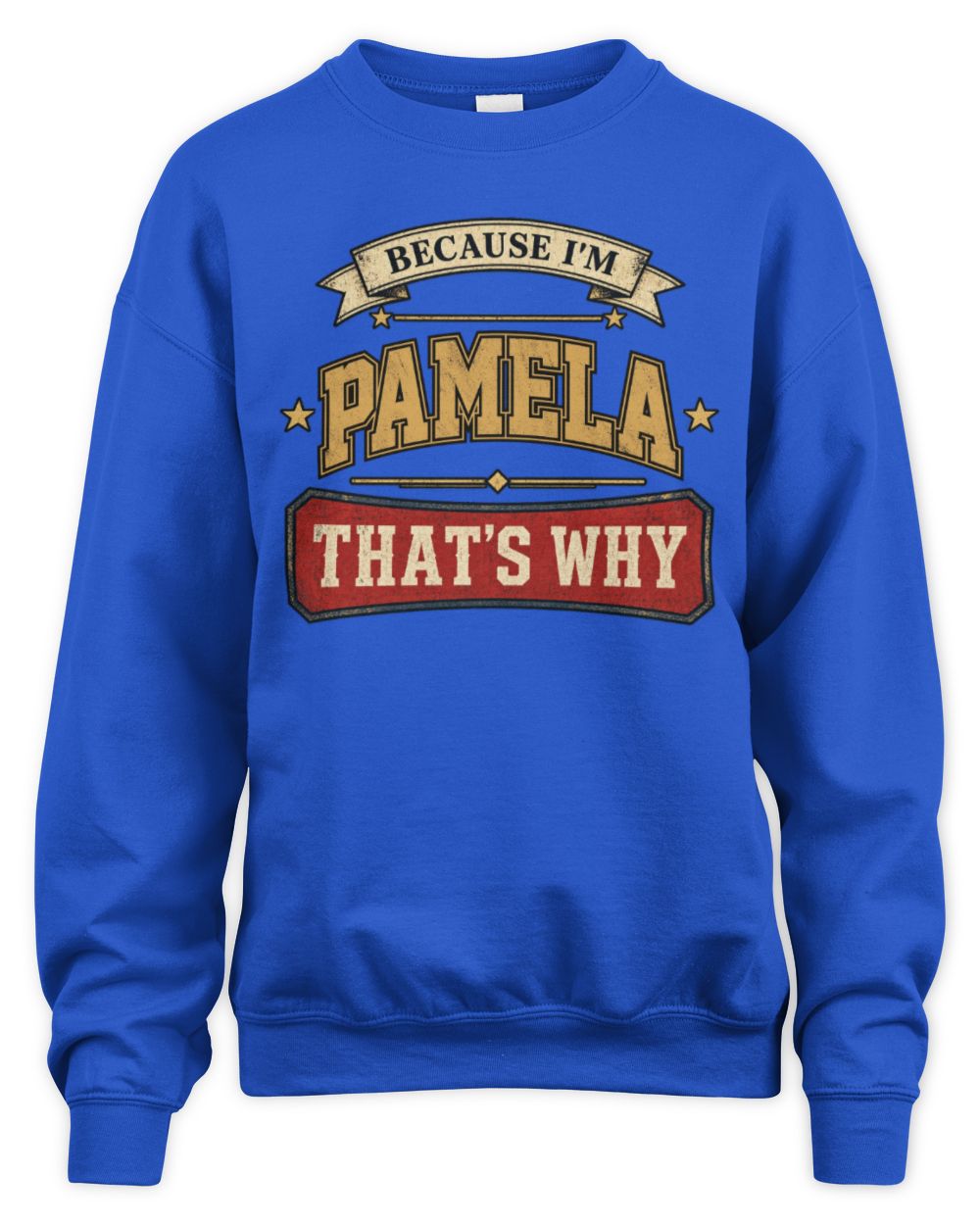 Because I'm Name That's Why Americana T-Shirt PAMELA M1-S88 / Unisex Sweatshirt / royal