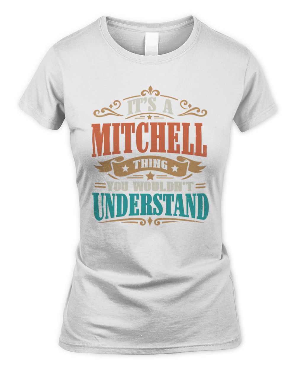 It’s a Name Thing Personalized Retro T-Shirt MITCHELL M1-47 / Women's Standard T-Shirt / white