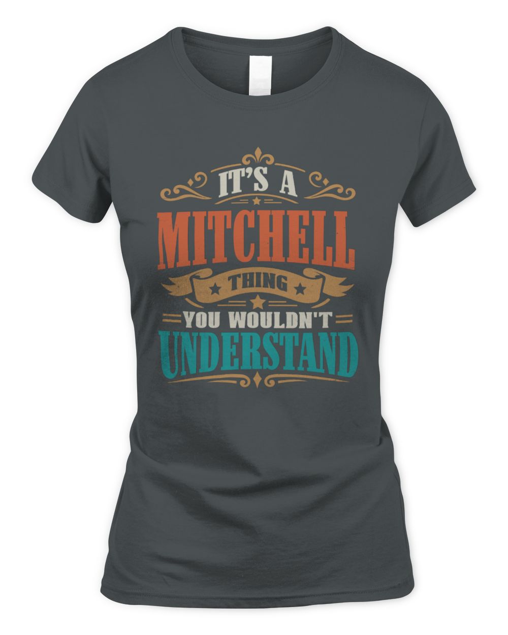 It’s a Name Thing Personalized Retro T-Shirt MITCHELL M1-47 / Women's Standard T-Shirt / charcoal