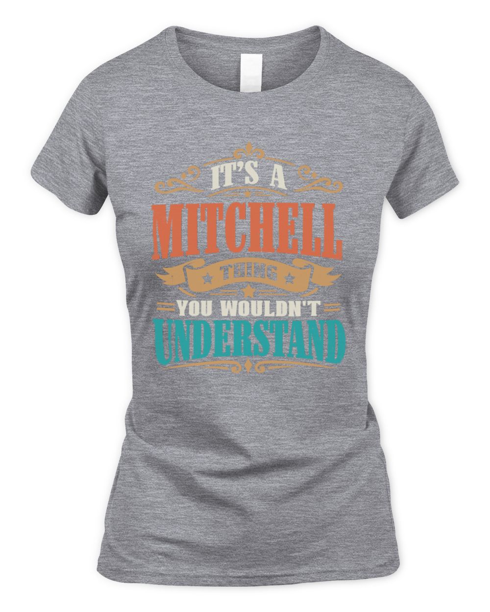 It’s a Name Thing Personalized Retro T-Shirt MITCHELL M1-47 / Women's Standard T-Shirt / sport grey