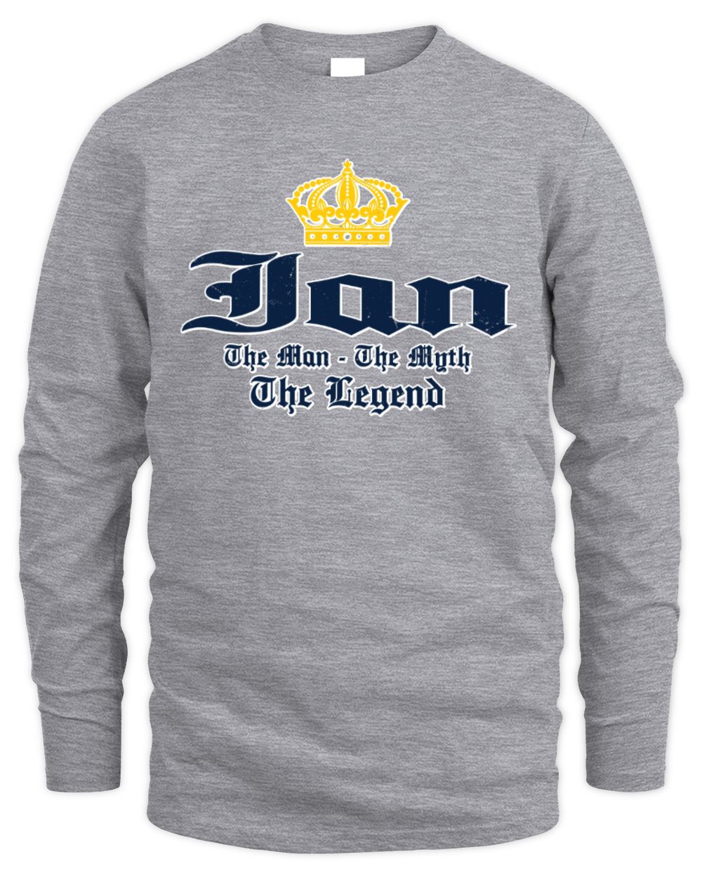 The Man The Myth The Legend Corona Beer T-Shirt IAN M1-S83 / Men's Long Sleeved T-Shirt / sport grey