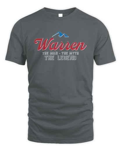 The Man The Myth The Legend Coors Light Beer T-Shirt WARREN M1-S84 / Unisex Standard T-Shirt / charcoal